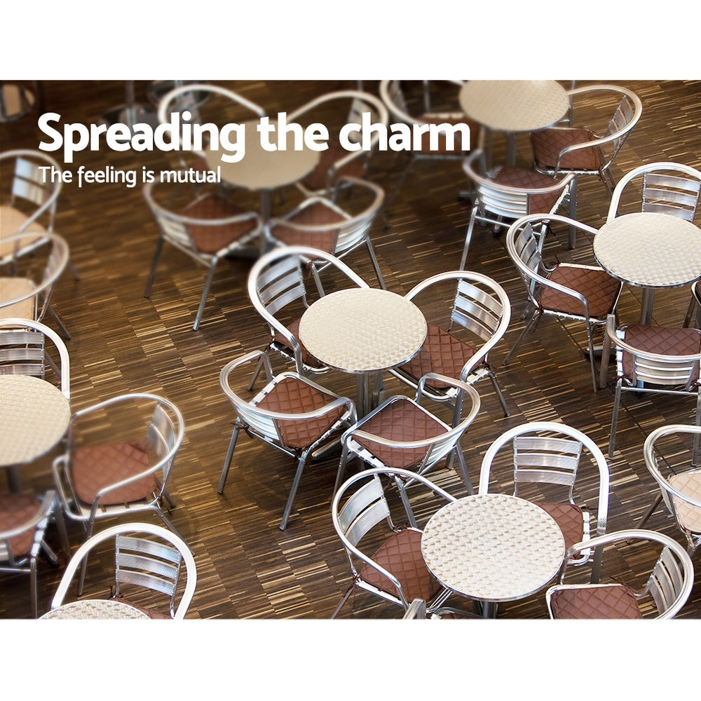 Gardeon Outdoor Bar Table Adjustable Aluminium Round 70/110cm - Cosy Abode