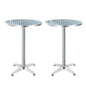 Gardeon Set of 2 Outdoor Bar Table Aluminium Round 70/110CM - Cosy Abode