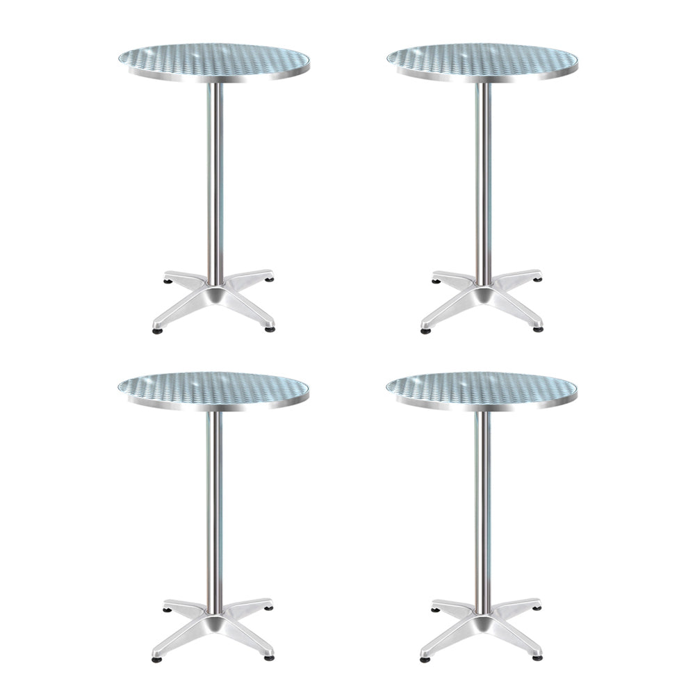 Gardeon Set of 4 Outdoor Bar Table Aluminium Round 70/110CM - Cosy Abode