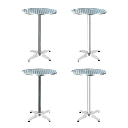 Gardeon Set of 4 Outdoor Bar Table Aluminium Round 70/110CM - Cosy Abode