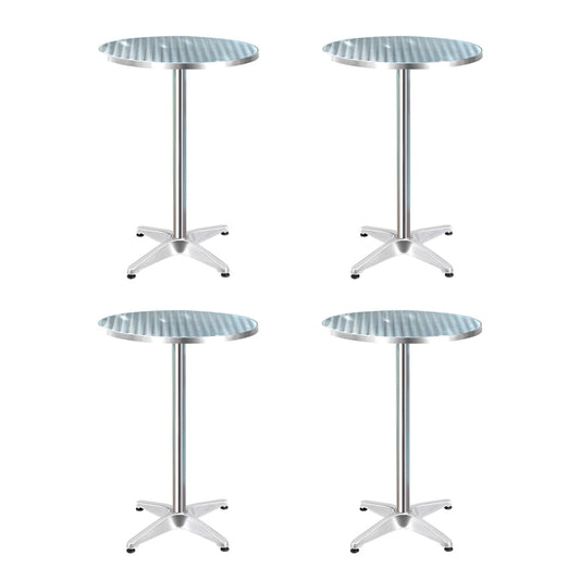 Gardeon Set of 4 Outdoor Bar Table Aluminium Round 70/110CM - Cosy Abode