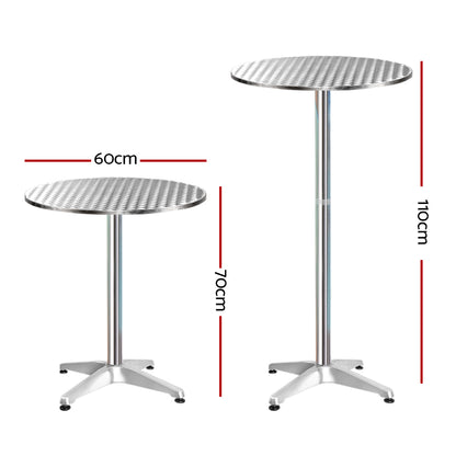 Gardeon Set of 4 Outdoor Bar Table Aluminium Round 70/110CM - Cosy Abode