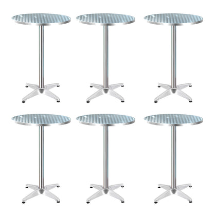 Gardeon Set of 6 Outdoor Bar Table Aluminium Round 70/110CM - Cosy Abode