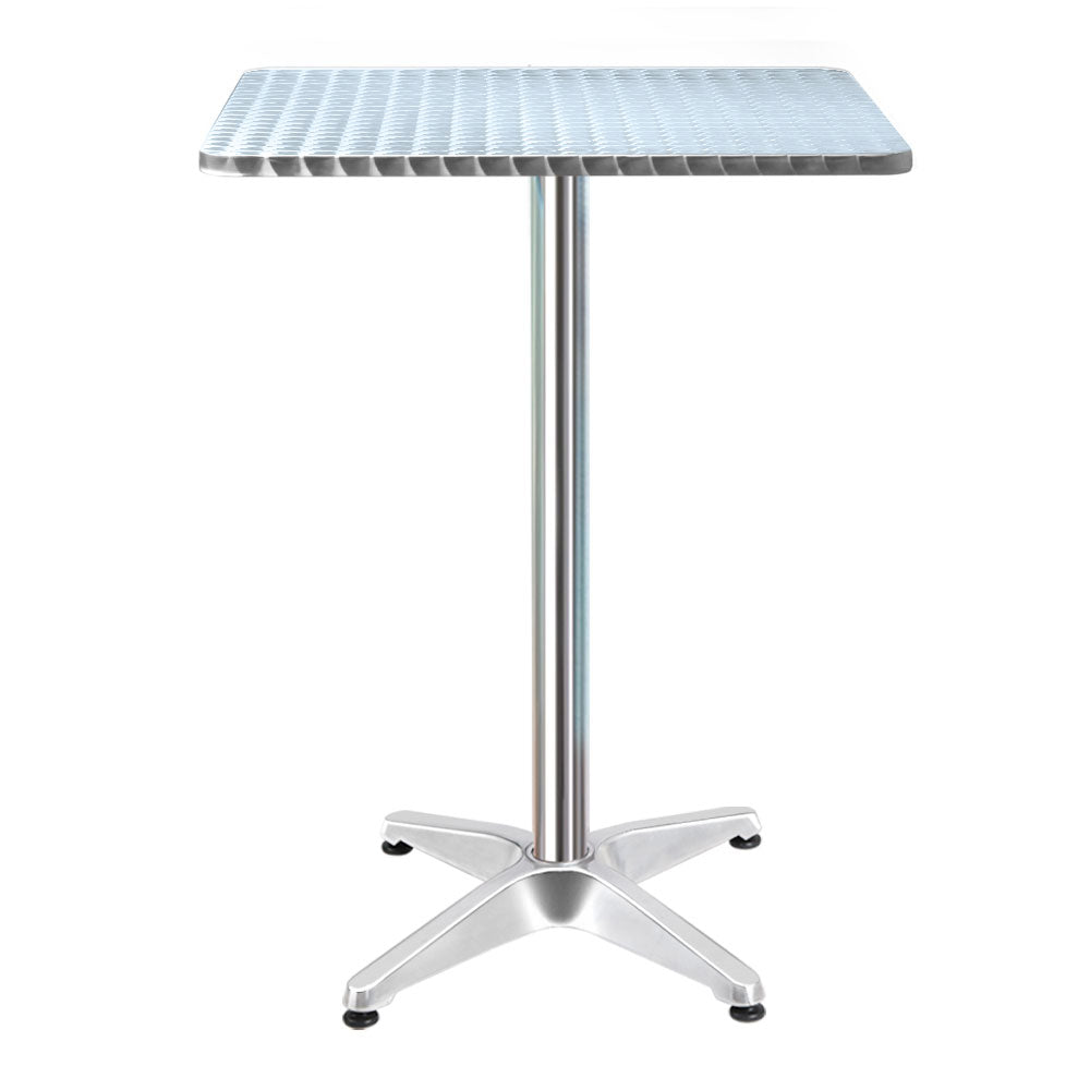 Gardeon Outdoor Bar Table Adjustable Aluminium Square 70/110cm - Cosy Abode