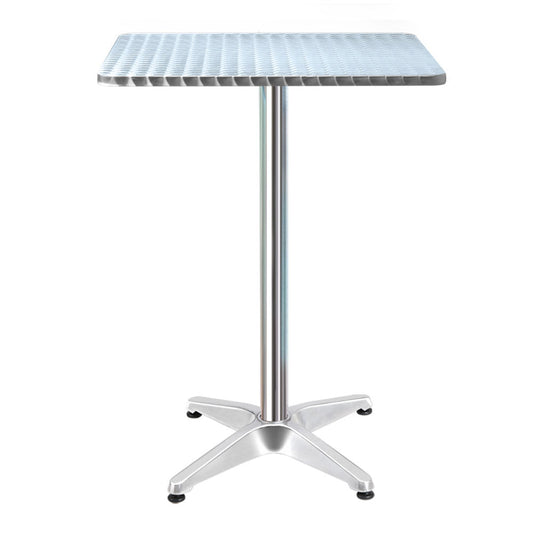 Gardeon Outdoor Bar Table Adjustable Aluminium Square 70/110cm - Cosy Abode