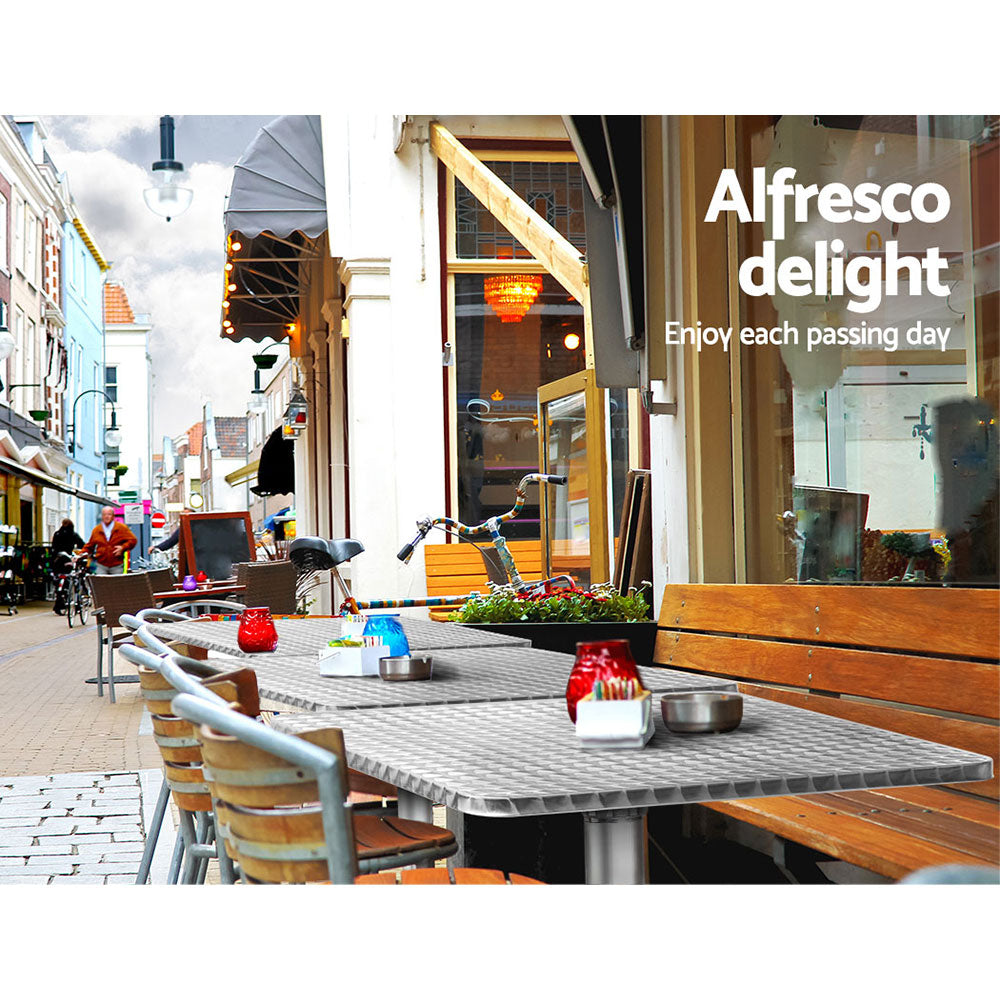 Gardeon Outdoor Bar Table Adjustable Aluminium Square 70/110cm - Cosy Abode