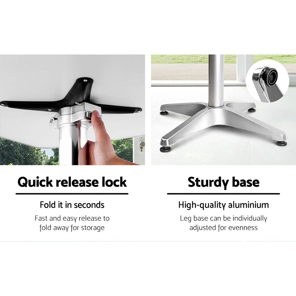 Gardeon Outdoor Bar Table Adjustable Aluminium Square 70/110cm - Cosy Abode