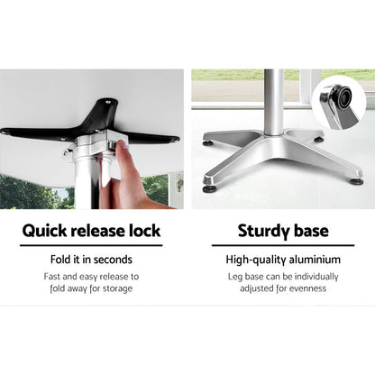 Gardeon Outdoor Bar Table Adjustable Aluminium Square 70/110cm - Cosy Abode