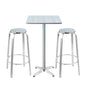 Gardeon 3-Piece Outdoor Bar Set Bistro Table Stools Adjustable Square Cafe - Cosy Abode