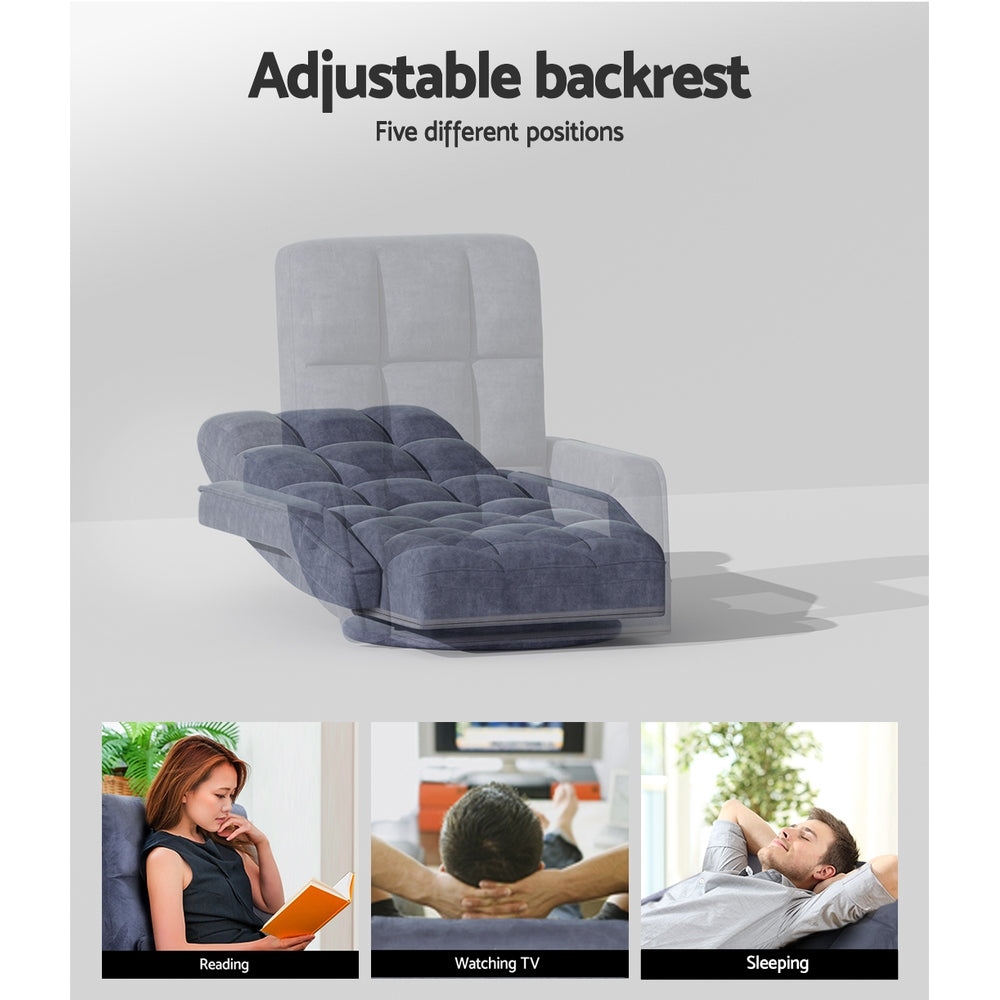 Artiss Floor Lounge Sofa Bed Swivel Charcoal - Cosy Abode