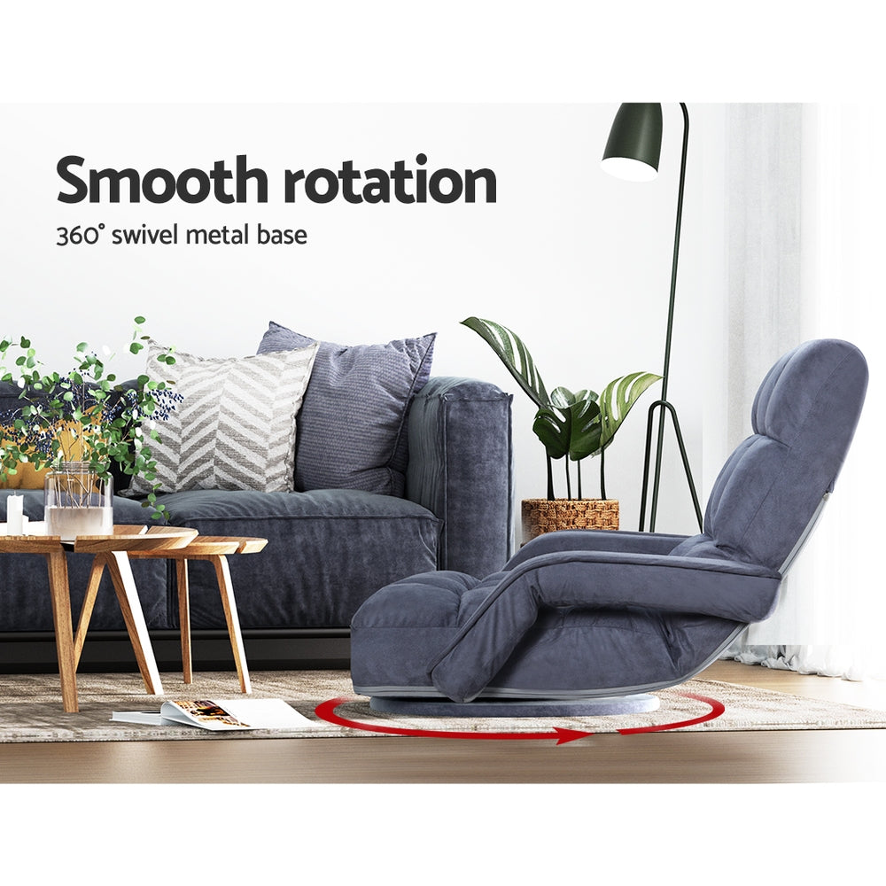 Artiss Floor Lounge Sofa Bed Swivel Charcoal - Cosy Abode