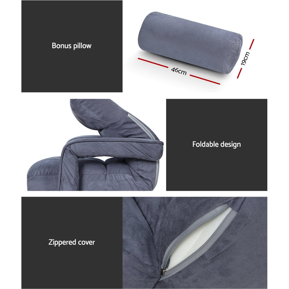 Artiss Floor Lounge Sofa Bed Swivel Charcoal - Cosy Abode