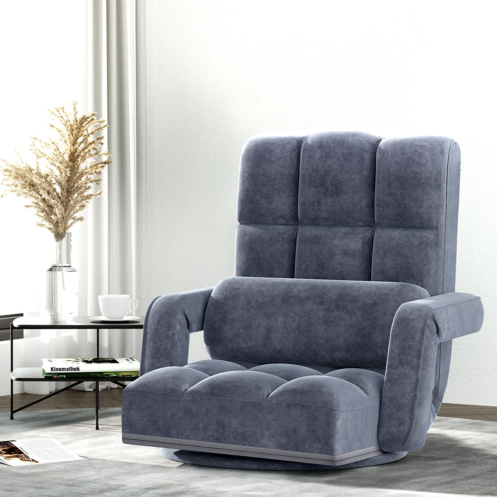 Artiss Floor Lounge Sofa Bed Swivel Charcoal - Cosy Abode