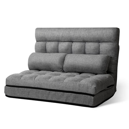 Artiss Lounge Sofa Bed 2-seater Grey Fabric - Cosy Abode