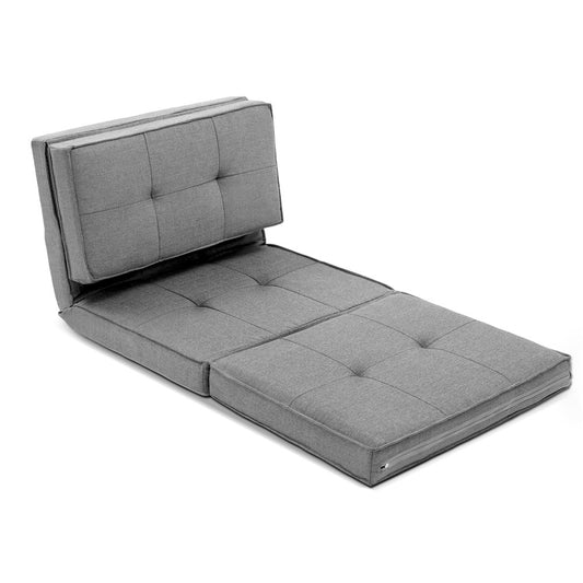 Artiss Floor Lounge Single Sofa Bed Grey Fabric - Cosy Abode