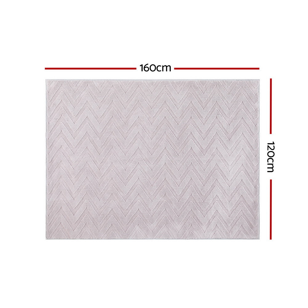 Artiss Floor Rugs 120x160cm Washable Area Mat Large Carpet Microfiber Ripple - Cosy Abode