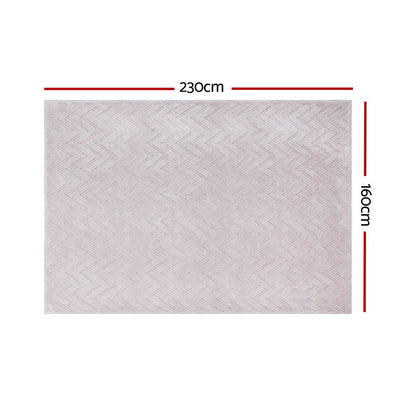 Artiss Floor Rugs 160x230cm Washable Area Mat Large Carpet Microfiber Ripple - Cosy Abode