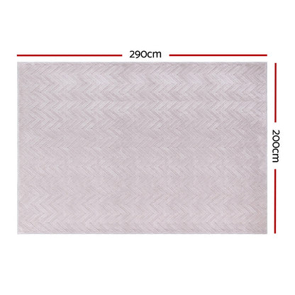 Artiss Floor Rugs 200x290cm Washable Area Mat Large Carpet Microfiber Ripple - Cosy Abode