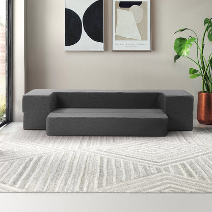 Giselle Bedding Foldable Mattress Folding Foam Sofa Bed Chair Grey - Cosy Abode