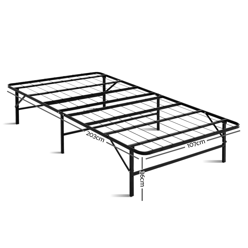 Artiss Folding Bed Frame Metal Base - King Single - Cosy Abode