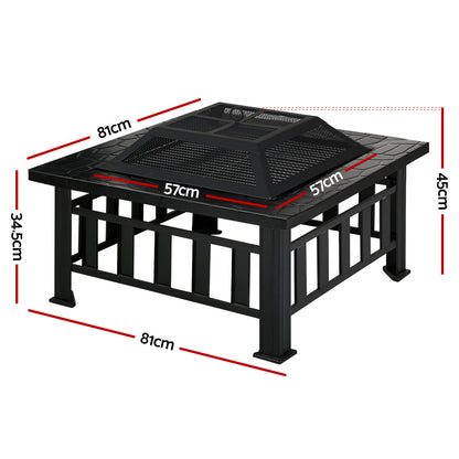Grillz Fire Pit BBQ Grill 2-In-1 Table - Cosy Abode