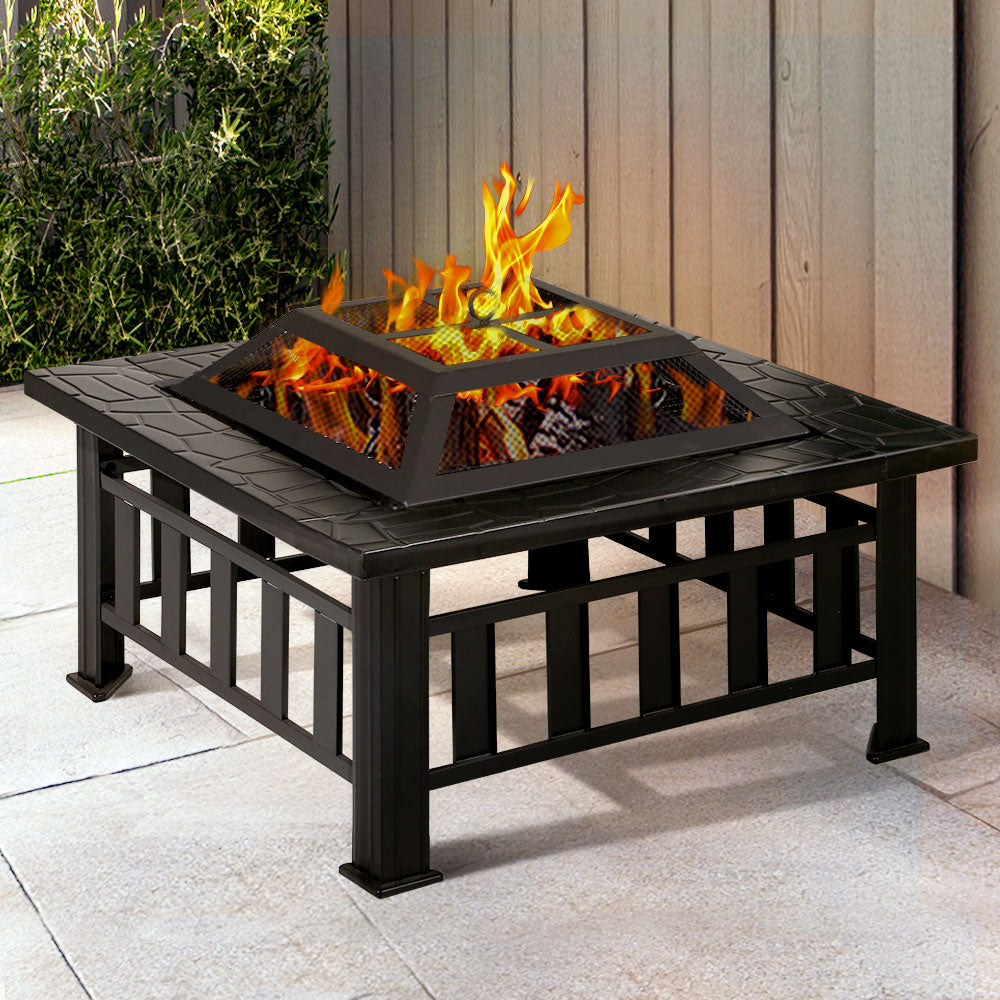 Grillz Fire Pit BBQ Grill 2-In-1 Table - Cosy Abode