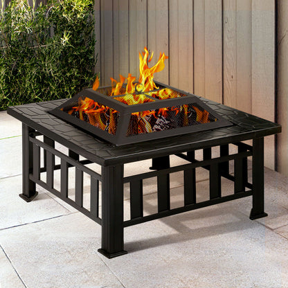 Grillz Fire Pit BBQ Grill 2-In-1 Table - Cosy Abode