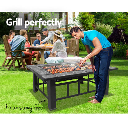 Grillz Fire Pit BBQ Grill Ice Bucket 3-In-1 Table - Cosy Abode