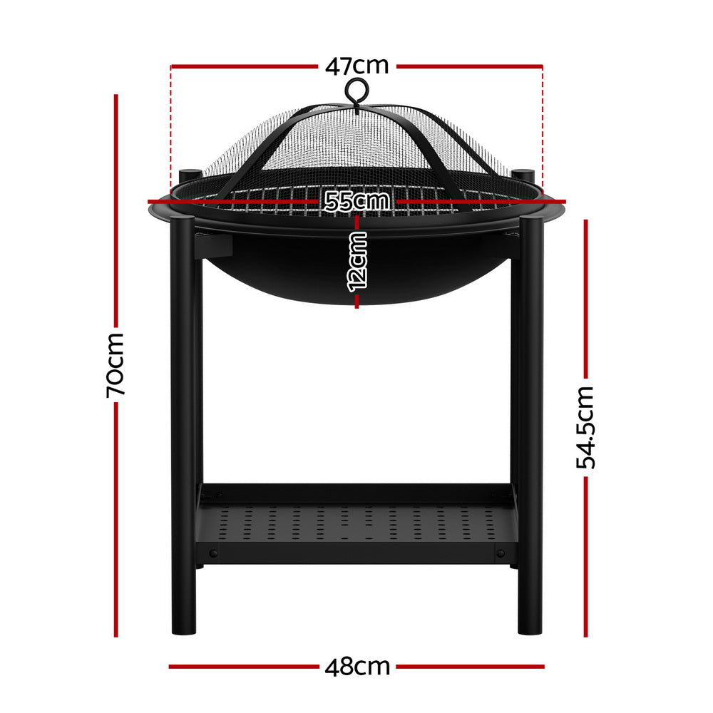 Grillz Fire Pit BBQ Grill 2-in-1 Outdoor - Cosy Abode