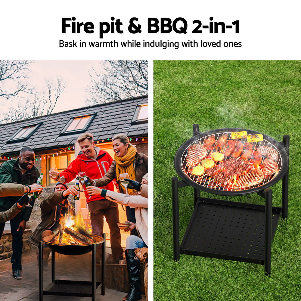 Grillz Fire Pit BBQ Grill 2-in-1 Outdoor - Cosy Abode