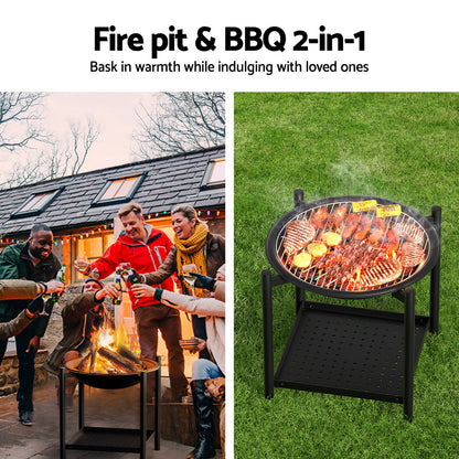 Grillz Fire Pit BBQ Grill 2-in-1 Outdoor - Cosy Abode