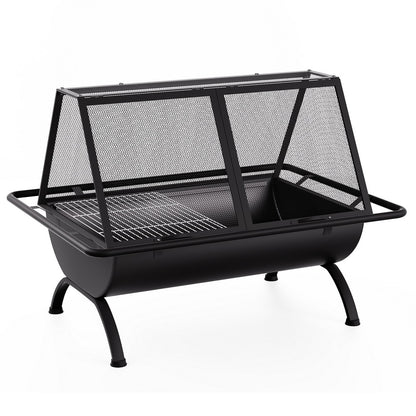 Grillz Fire Pit BBQ Grill Outdoor Fireplace Steel - Cosy Abode
