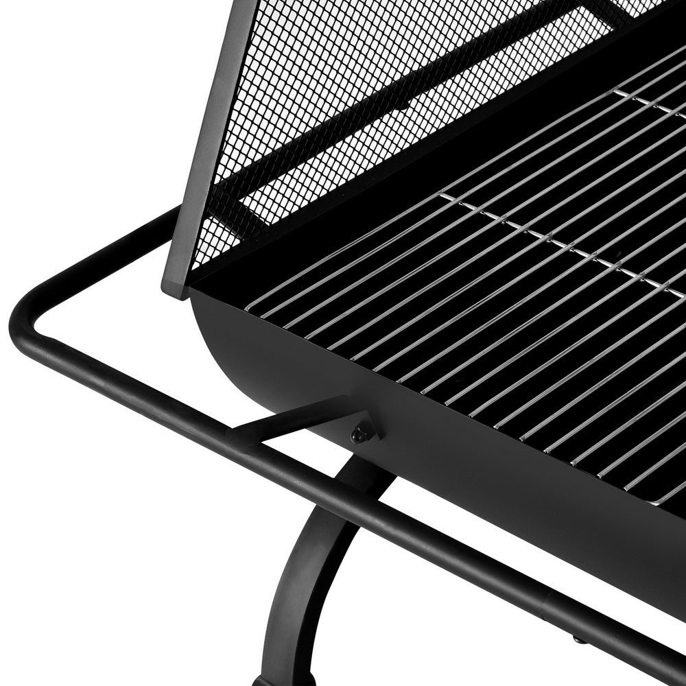 Grillz Fire Pit BBQ Grill Outdoor Fireplace Steel - Cosy Abode