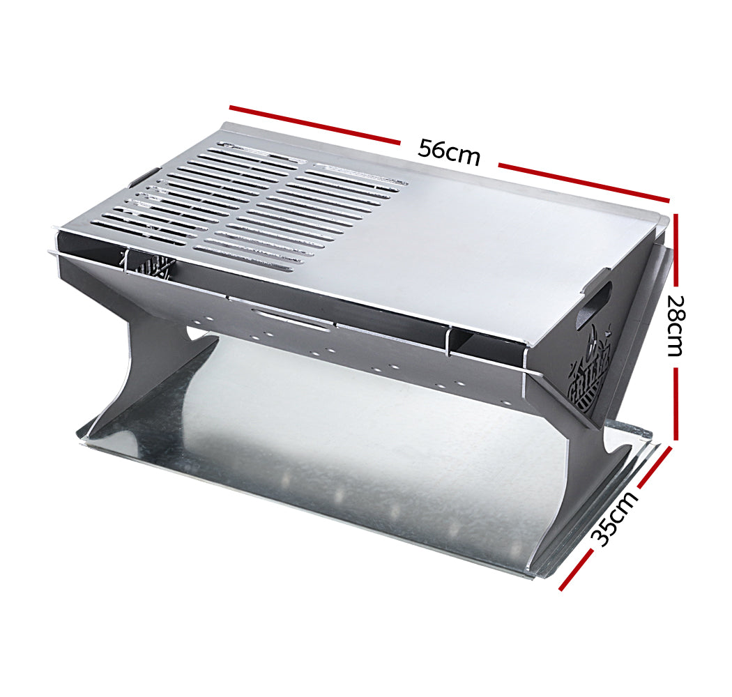 Grillz Fire Pit BBQ Grill Steel - Cosy Abode