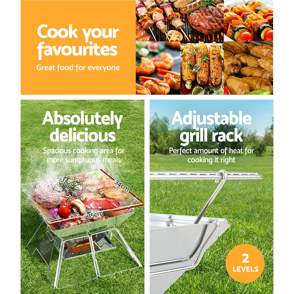 Grillz Fire Pit BBQ Grill with Carry Bag Portable - Cosy Abode