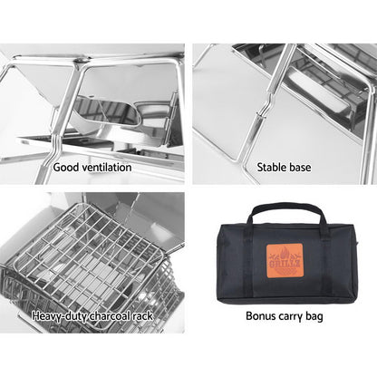 Grillz Fire Pit BBQ Grill with Carry Bag Portable - Cosy Abode