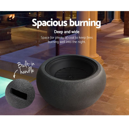 Grillz Fire Pit Bowl Black 61cm - Cosy Abode