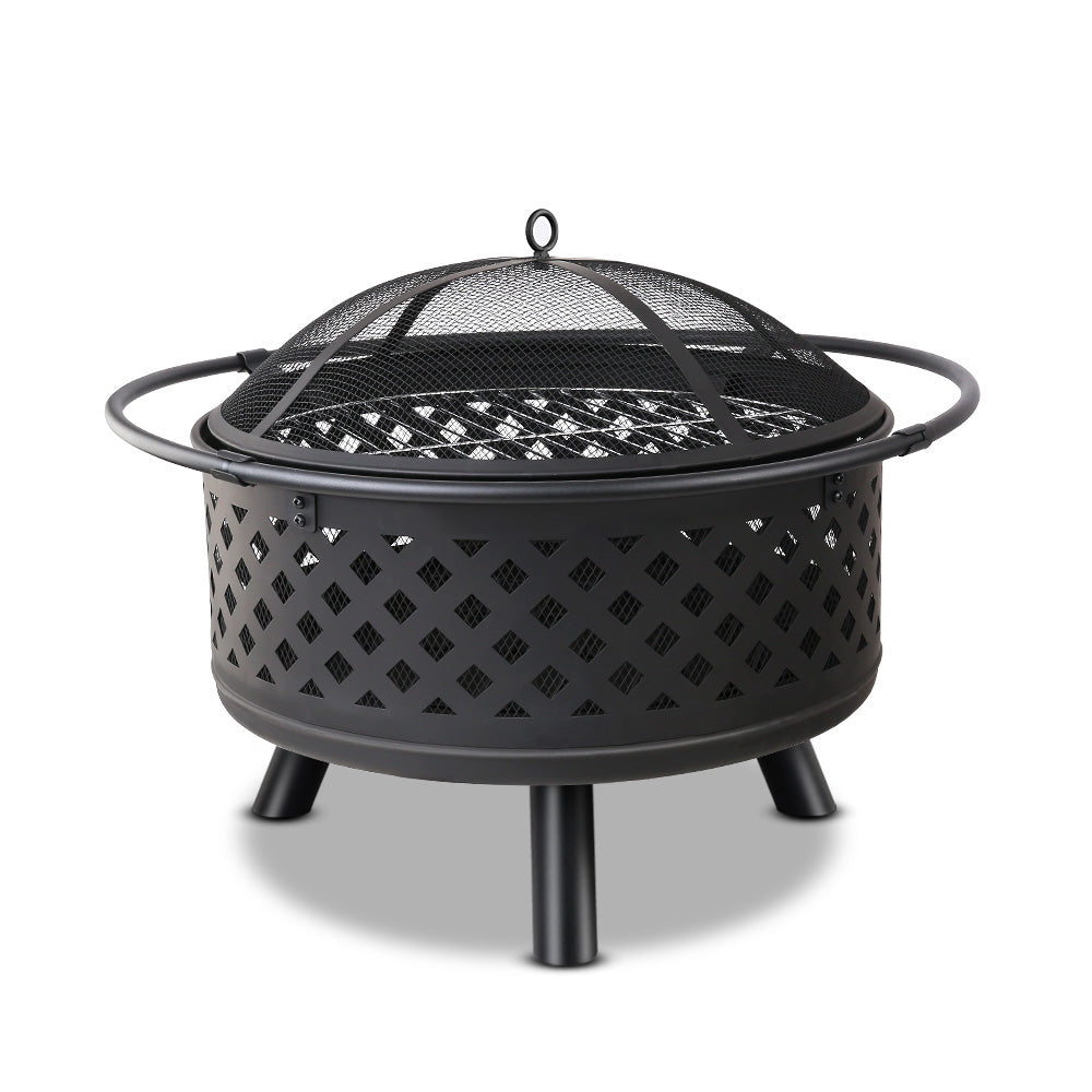 Grillz Fire Pit BBQ Grill 76cm - Cosy Abode