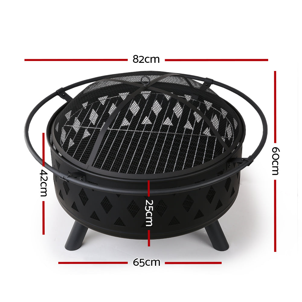 Grillz Fire Pit BBQ Grill 82cm - Cosy Abode