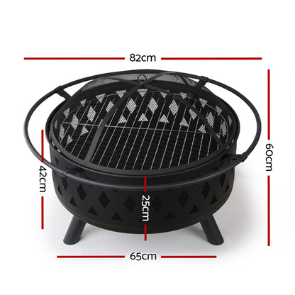 Grillz Fire Pit BBQ Grill 82cm - Cosy Abode