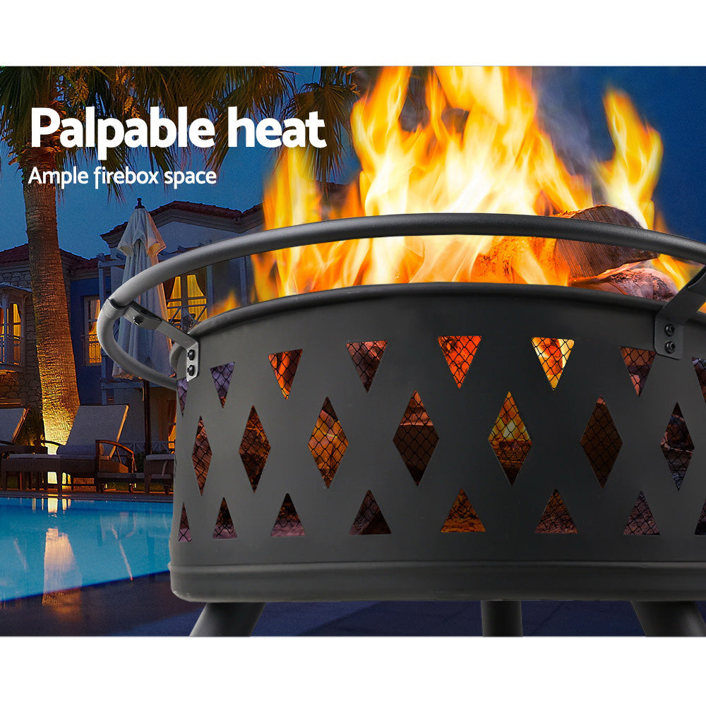 Grillz Fire Pit BBQ Grill 82cm - Cosy Abode