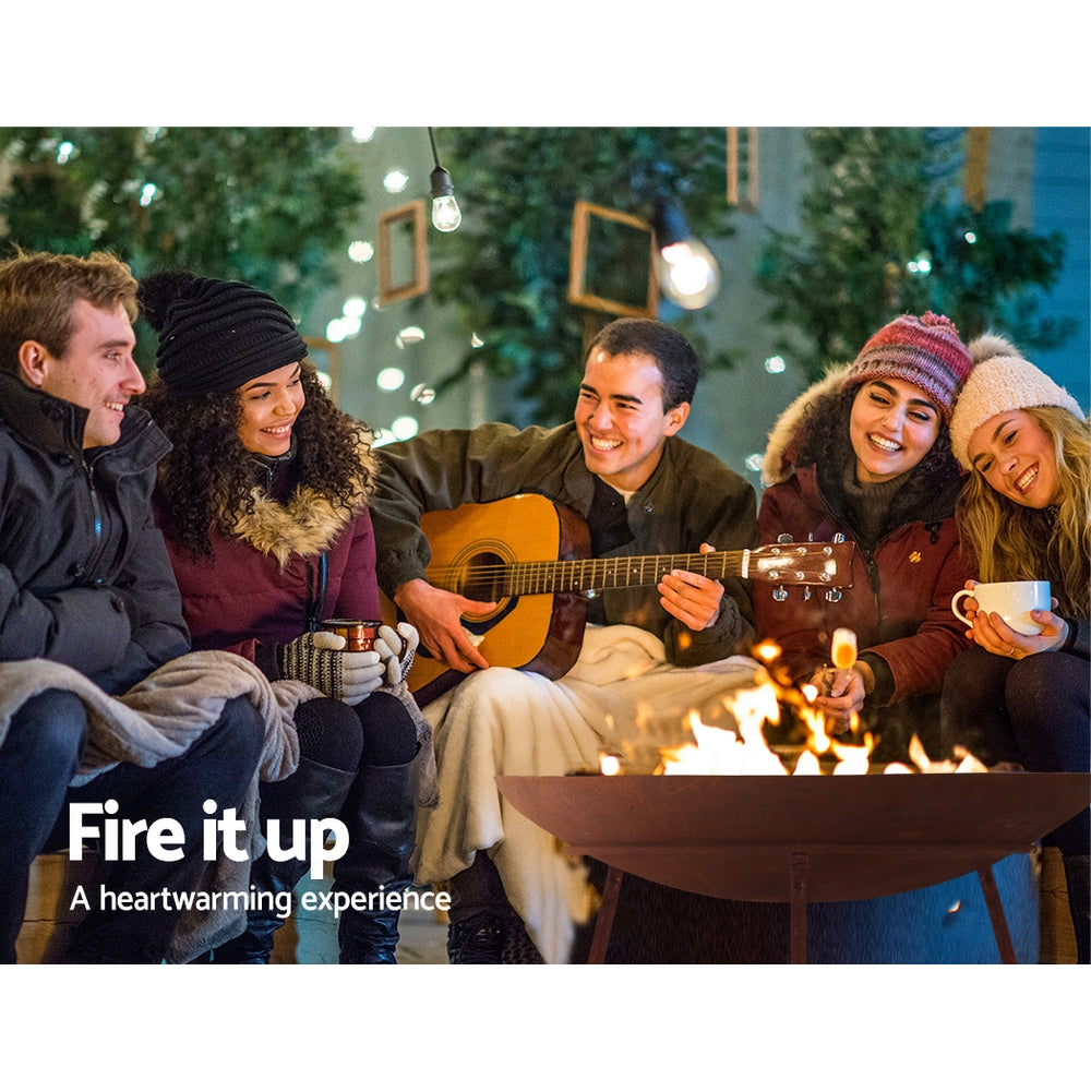 Grillz Fire Pit Cast Iron Rustic 60cm - Cosy Abode