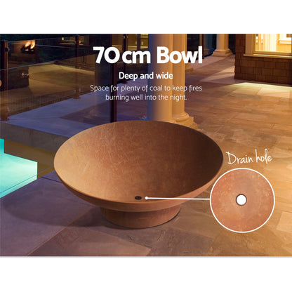 Grillz Fire Pit Bowl Cast Iron Rustic 70cm - Cosy Abode