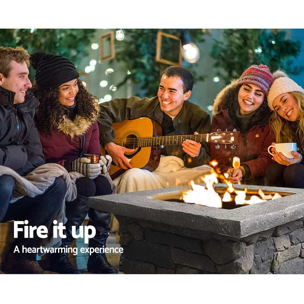 Grillz Fire Pit Table Square 55cm - Cosy Abode