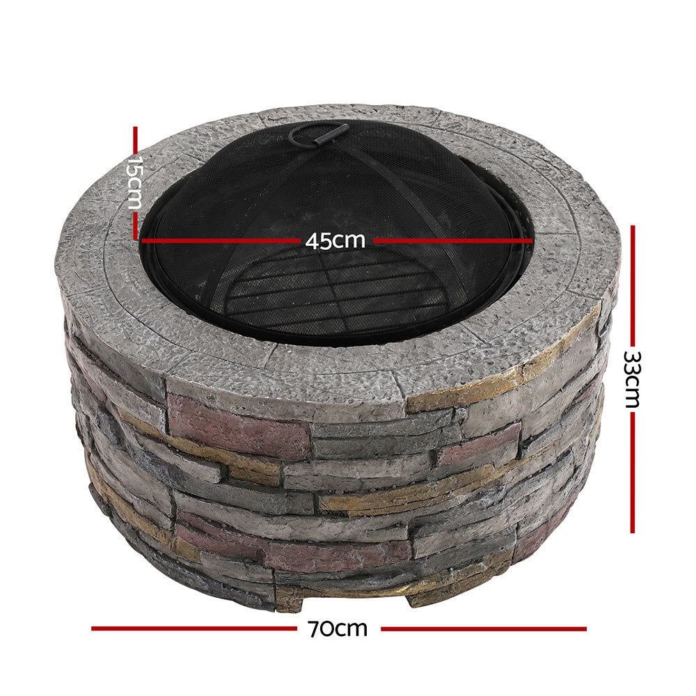 Grillz Fire Pit Table Round 70cm - Cosy Abode