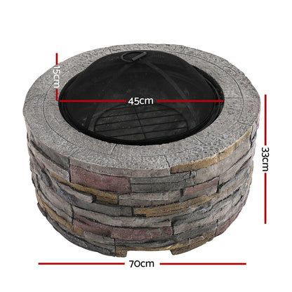 Grillz Fire Pit Table Round 70cm - Cosy Abode