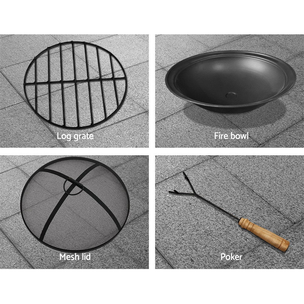 Grillz Fire Pit Table Round 70cm - Cosy Abode