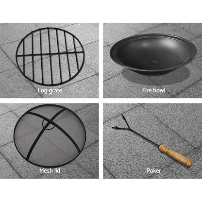 Grillz Fire Pit Table Round 70cm - Cosy Abode