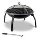 Fire Pit BBQ Charcoal Grill Smoker Portable Outdoor Camping Garden Pits 30" - Cosy Abode