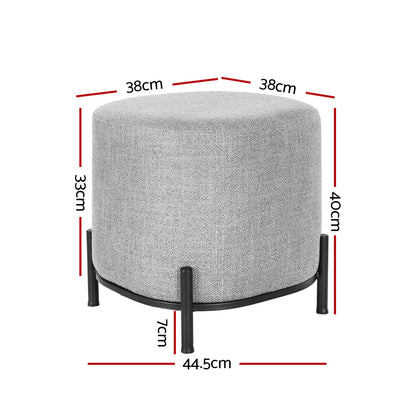 Artiss Ottoman Foot Stool Square Linen Grey - Cosy Abode